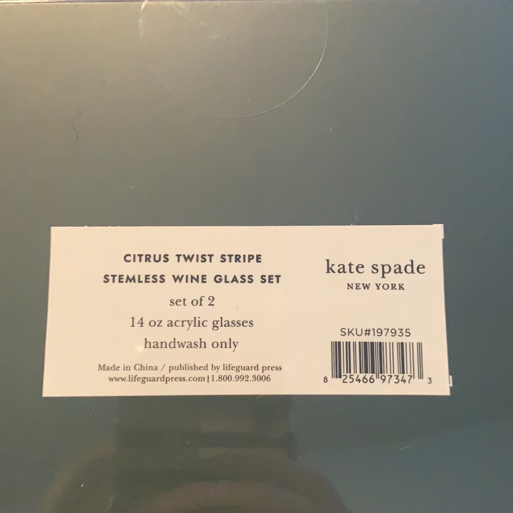 Kate Spade Stemless Wine Glasses - Picture 3 of 3